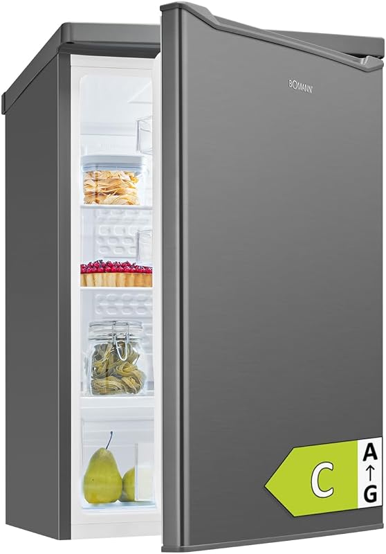 Bomann® Kühlschrank ohne Gefrierfach | Energieklasse C | 85cm | 5 Jahre Kompressor-Garantie | Kühlschrank klein | 0-8°C | leise 35dB | 3 Ablagen | Standardkühlschrank 126L | VS 7258 inox