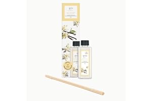 ‎IPURO ipuro soft vanilla - preiswerter Raumduft Nachfüller mit feiner Vanille - Duftöl Refill mit Duftstäbchen - Raumduft Diffuser Nachfüllflasche 200ml - Raumduft Nachfüllflasche inkl Duft-Sticks