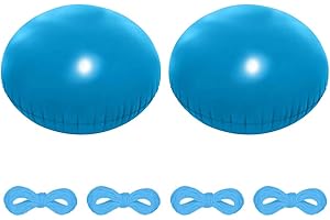 Kocusu Lot de 2 Coussins d'air pour Piscine d'hiver - Ronds - 360-90 x 90 cm - en PVC avec 4 Cordes de 3 m - Portable - Gonflables - pour Piscine