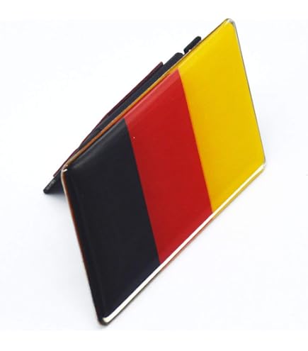 3D German Flag Metal Front Grille Emblem – Bolt-On Badge, 63x82mm