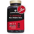 Testosterone Booster Complex for Men with Fenugreek, L-Taurine Maca Gingseng, Zinc, L-Taurine, Black Pepper. Mood Stimulant, Endurance, Energy. Pre Workout. 120 Capsules. Vegan. N2 Natural Nutrition
