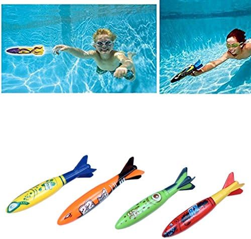 Kelaina 4Pcs Torpedo Shaped Bandits Swimming Pool Diving Game Tool for Children Gift