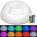 Produktbild Tronje aufblasbarer LED Sessel XXL Sitz bis 120kg Farbwechsel FB 18 LEDs Outdoor Clubsessel Loungesessel Sitzsack Weiß