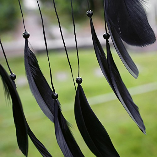 SOLEDI Dreamcatcher Traumfänger Glücksbringer exquisite Stickereien aus der schönsten Geschichten in der amerikanischen indischen Mythologie (schwarz) - 4