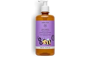 ‎APIVITA Apivita Mini Bees Sanftes Kindershampoo 500 ml – Natürliches Shampoo mit Honig & Heidelbeere für weiches und glänzendes Haar – Frei von Sulfaten und Parabenen