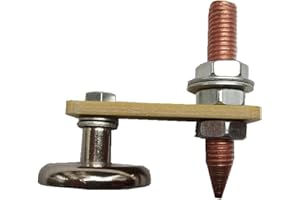 YUMILI Abrazadera de tierra para soldadura, cabezal magnético para trabajo en metales Placa de metal magnética Accesorios para herramientas de soporte Abrazaderas de estabilidad de soldadura de cola de cobre