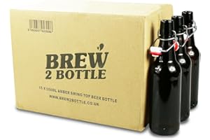 15 x 500ml Brew2Bottle Glass Amber Swing Top Beer Bottles