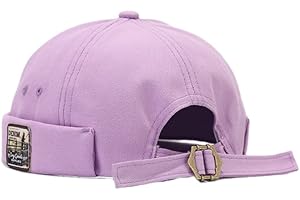 HINGTAT Docker Cap Cappelli per gli uomini Skullcap Beanie Worker Sailor Cap Brimless Cap Rolled Cuff Retro Fashion Brimless Hat con Regolabile