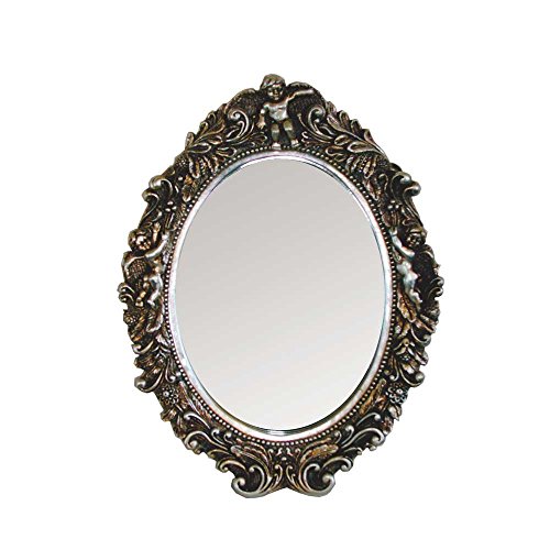 Barock Wandspiegel in Silber antik Oval Pharao24