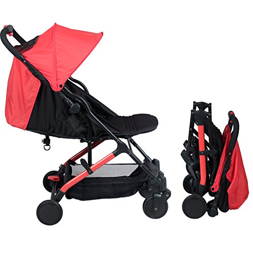 Poussette bébé compacte naissance YUKO (Rouge)
