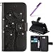 Produktbild EMAXELERS Galaxy J3 Prime Hülle Glitzer Bling Diamant Schmetterling Wishing Tree PU Leder Flip Schutzhülle Etui Tasche Handytasche für Samsung Galaxy J3 2017,Black Diamond Wish