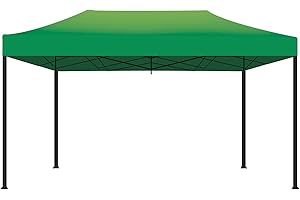 FRANKYSTAR Kebon Tenda/Gazebo per Giardino 3X4,5 e 3x6 Impermeabile Pieghevole Per Fiere Mercati (3x4,5, Verde)