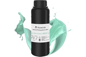 FILABEES Voxelab 3D Printer Resin, 405nm Standard UV-Curing Resin, Rapid Photopolymer, High Precision, Low Odor and Excellent Fluidity for LCD/DLP/SLA 3D Printing（Mint Green,500g）