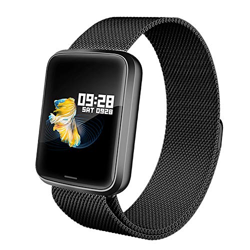 Lintelek Montre Connectée Intelligente, Pression Artérielle Cardio Fréquence Smartwatch Bracelet Connecté Ecran Couleur Montre Sport Etanche Podomètre Chronomètre Cadeau pour Homme Femme Android iOS