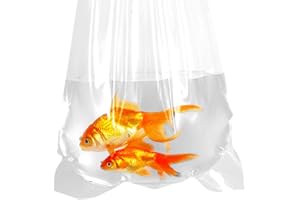 AlfaEx Fishery Bags, 8" x 16" Leak Proof, Rounded Bottom, Clear Plastic Fish Bags for Tropical & Marine Fish Watertight Transport, 200 Gauge. (Pack of 10)