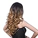 Produktbild Songmics Ombré Perücke schwarzbraun-Flachsblond weiblich gelockt Hair WFY166