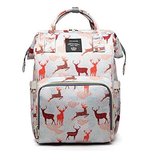 Preisvergleich Produktbild Baby Wickeltasche Rucksack, Multifunktions-Oxford-Mutterschaftswi... Leichte große Kapazität mit thermisch isolierten Taschen für Babyflaschen -isolierte Taschen für Mama und Papa-lightgra
