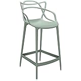 Kartell Masters Stool Sgabello, Tecnopolimero termoplastico Riciclato con Carica Minerale e Trattamento Soft-Touch, Verde(Sal
