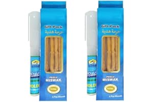 GENERIC 8 Pcs Miswak Sticks with 2 Holders for Cleaning Teeth - Vacuum Sealed Natural Flavored Tooth Brush - Traditional Chew Sticks for Teeth Whitening, Oral Health & Fresh Breath || Pack of 10