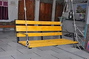 BLOO BASKET Swing Hanging Hammock Chair Teak Wooden for Indoor Outdoor Balcony Swings 137 cm Size jhula