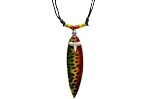 TOPT RASTA Pendentif collier homme femme Collier Surf Surfeur rasta reggae jamaique bob