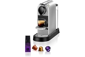 Nespresso Citiz Coffee Pod Machine by Krups. Compact Espresso Maker for Original Pods, 19-Bar High Pressure, Fast Heat-Up, Energy Saving, Auto Shut-Off, Recyclable Pods in Silver XN741B40