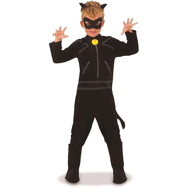 Costume Da Gatto Nero Per Bambina ESHOO, Intero Con Cappuccio, Cerniera, Per Halloween E Giochi Di Ruolo, Taglie 3-10 Anni