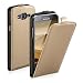 Produktbild kwmobile Hülle für Samsung Galaxy J5 (2015) - Flip Case Handy Schutzhülle Kunstleder - Flipcover Cover Gold