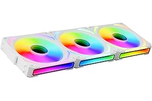 TZMRIT Block Fan Module 120 UNI FAN,Rgb Lüfter 120mm,Infinity Mirror Daisy-Chain ARGB Lüfter Triple Pack with Controller,Weiß