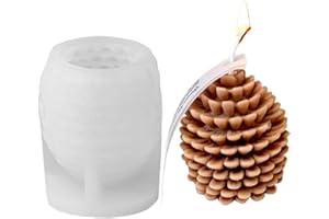Junhui Pigna di Natale Stampo Candela Stampi in Silicone, 3D Forma di Pigna di Natale Stampo per Candele in Silicone per Realizzare Candele, Saponi, Aromaterapia