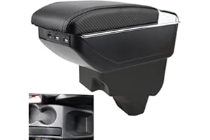 YJYWZH Apoyabrazos Compatible con Peugeot 208 2019 2020 2021 Armrest Caja de almacenamiento apoyabrazos de la consola coche con portavasos