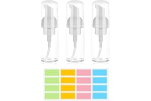QOMJUFA 3 Pezzi Dispenser Sapone Schiuma - 50 ml Bottiglia Transparent Riutilizzabili per Cosmetici, Lozione, Bagno, Shampoo Liquidi (Trasparente)