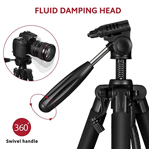 ESDDI Trípode Completo Cámara Reflex Portátil para Movil Flexible Profesional Tripodes Ligeros de Camara Fotos DSLR con Universal Smartphone Adaptador (Negro)