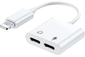 LQIESDD 4 in 1 Adattatore iPhone, [Certificato Apple MFI] Doppio Lightning Dongle per iPhone Ricarica Musica Chiamate Controllo Volume Convertitore per Auricolari Compatibile con iPhone 14 Pro/13/12/11/XS/8/7