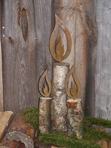 Metall Flammen in 4 verschieden Größen von Rostikal, Edelrost