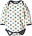 Smafolk Unisex Baby Body Long Sleeve Mini Multi Apples Floral Blouse, Turquoise, 6-9 Months (Manufacturer Size:74)