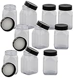 weithalsdosen mit schraubdeckel Marke: Kosmetex Vierkant-Weithals Behälter m. Schraubverschluss, Dose, Kunststoff Kosmetex Schraubdose, Plastik-Dose, leer, 100 ml, 10× 100 ml