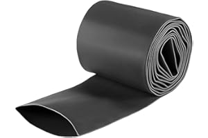 sourcing map Tubo Termorretráctil, Termoretractil 2m Longitud, Ancho Plano de 80mm, Ø 50mm, Relación 2:1, Tubo Termoretractil para Protección el cable, Prevenir la Corrosión del Metal, Negro