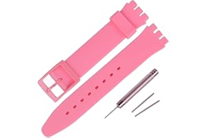 Rihahisy 16mm Ultra-thin Silicone Rubber Watch Strap/Watch Band Replacement for Swatch