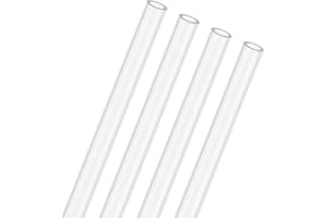 M METERXITY 4-Pack Clear Rigid Acrylic Pipe, 4mm[0.16"] ID x 6mm[0.24"] OD Plastic Round Tube for Water Cooling System/Lamps/Fountains/Aquariums/Display Stand, Acrylic Tubing [305mm/12IN]