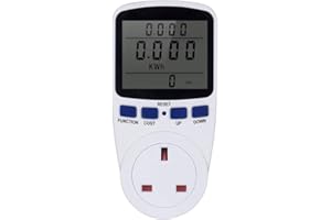 Decdeal Power Energy Monitor, LCD Display Electricity Usage Power Meter Socket Energy Watt Volt Amps Wattage KWH Consumption Analyzer Monitor Outlet AC230V~250V