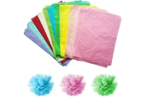 EXFU 120 Fogli di Carta Velina Colorata di 120 Colori, Carta Velina da Imballaggio, per realizzare pompon, fiori di carta, artigianato festa compleanno regalo decorativo - 21 x30 cm
