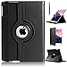 Price comparison product image DN-Alive iPad 9.7 2017/ iPad 9.7 2018/ iPad Air Case Cover, [Black] Pu Leather Case [360 Rotation Case] [Stand Case] [Full Body Protection] [Auto Wake Sleep Function]