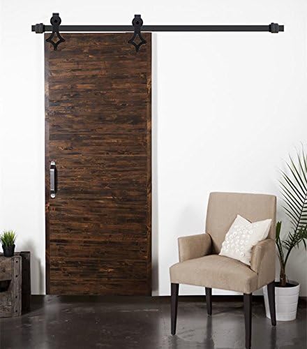 Isasar Barn Door Hardware kit for Single Sliding Bran Wood Door (305cm, Diamond-Shaped)