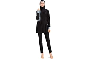 CaptainSwim Muslim Swimwear for Women Girls Full Coverage Burkini Modesty Swimsuit Set