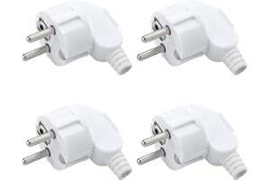 DAWRIS Schuko-kontakt, 4-pack Schuko-kontakter, utomhuskontakter, vattentät kontakt, hörnkontakt 250 V (16 A) Schuko-kontakt