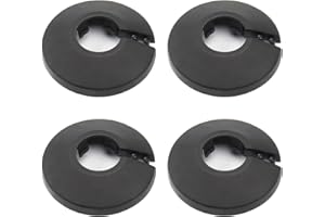 MroMax 16 mm, flangia nera per tubi in plastica, collari per fori per radiatori, decorazione per tubi da parete, 4 pezzi