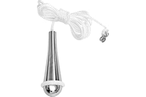 MUNSESI Teardrop Bathroom Pull Cord Handle, Silver Chrome Pull String Switch, 1.5m Nylon Extension Replacement Pu-ll Cord Light, Pendant Weight Connector for Bathroom Toilet Light Ceiling Lights Fan Switch