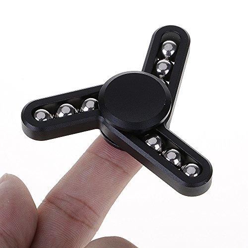VANKER 9 Beads Darts EDC Fidget Spinner High Speed Alloy Bearing ADHD Focus Anxiety Relief Toys (Black)
