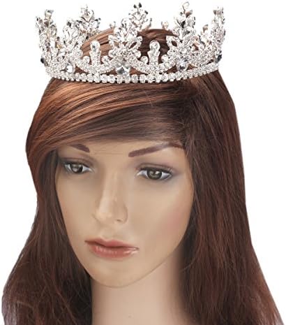 XuanYing Luxury King Queen Wedding Bridal Crystal Rhinestone Headband Crown Comb Tiara Prom Pageant Jewelry